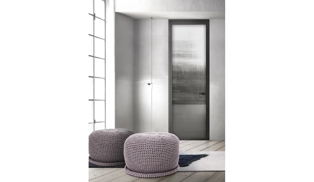 Porta per interni in vetro con telaio in alluminio Zeus Battente con Stipite di Doal