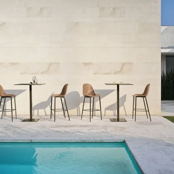 Tavolo con piano quadrato Alter alto Outdoor di Bontempi